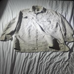 Bruno Beige Microfiber Button-Up Shirt Jacket